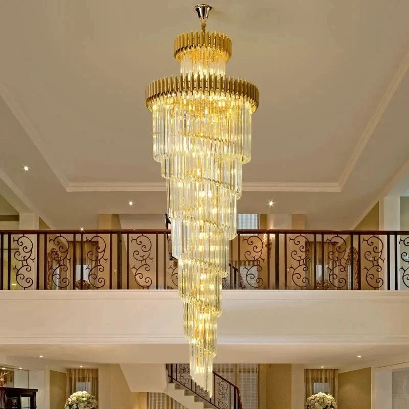 Modern black and gold crystal pendant light