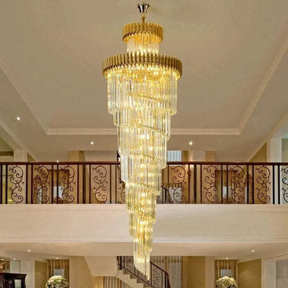 Modern black and gold crystal pendant light