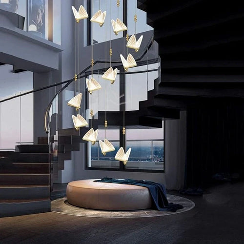 Modern butterfly LED pendant light