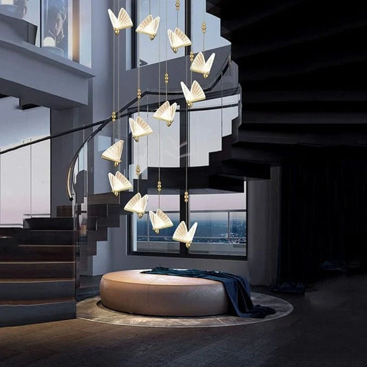 Modern butterfly LED pendant light