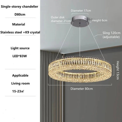 Modern ceiling chandelier with K9 crystals