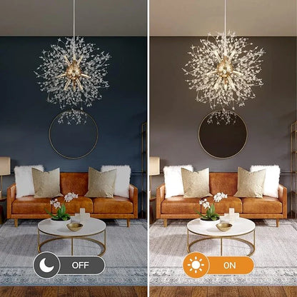 Modern crystal burst ceiling light