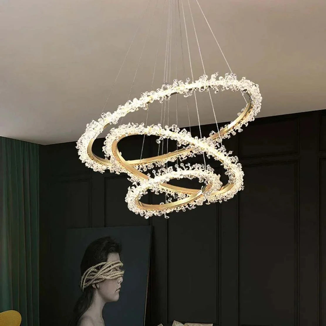 Modern crystal chain chandelier