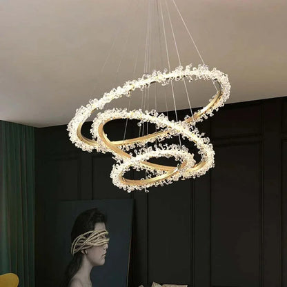 Modern crystal chain chandelier