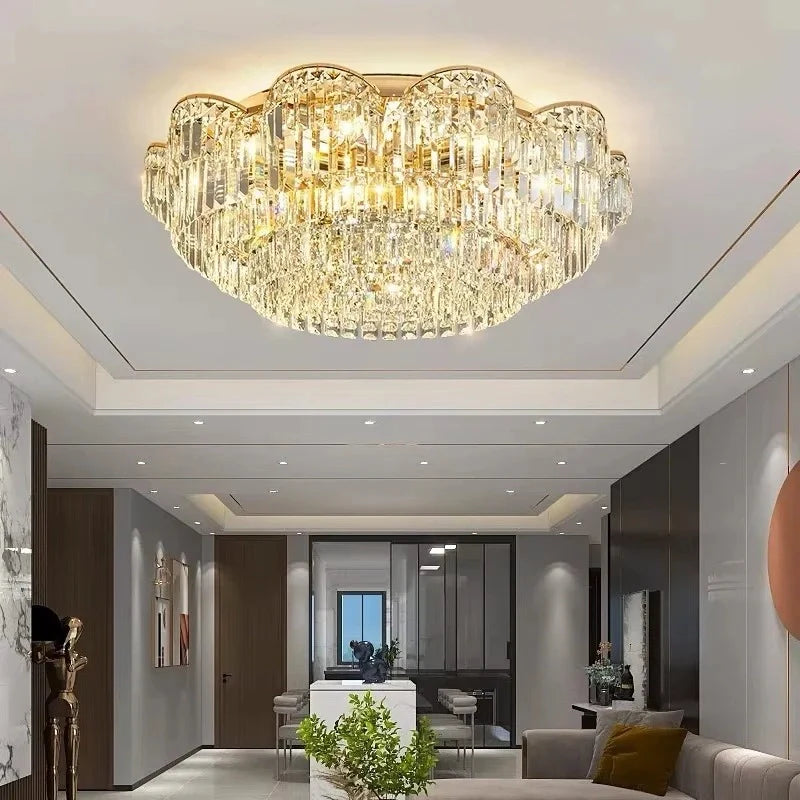 Modern crystal chain lighting fixture