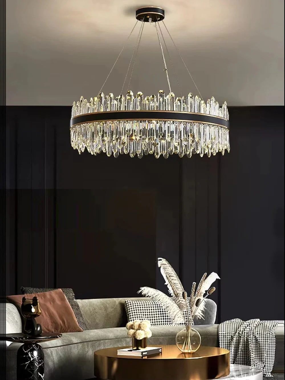 Modern crystal pendant ceiling light
