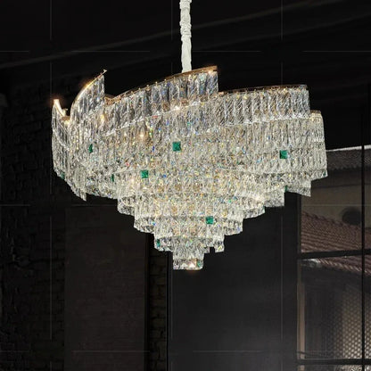 Modern crystal pendant light with remote