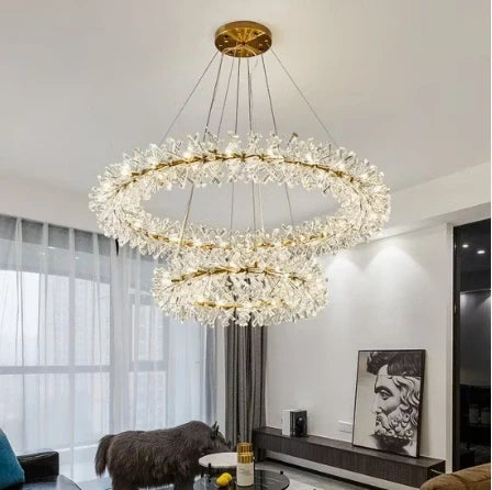 Modern floral crystal ceiling light