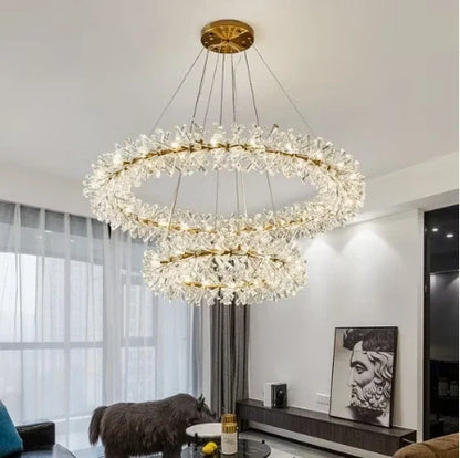 Modern floral crystal ceiling light