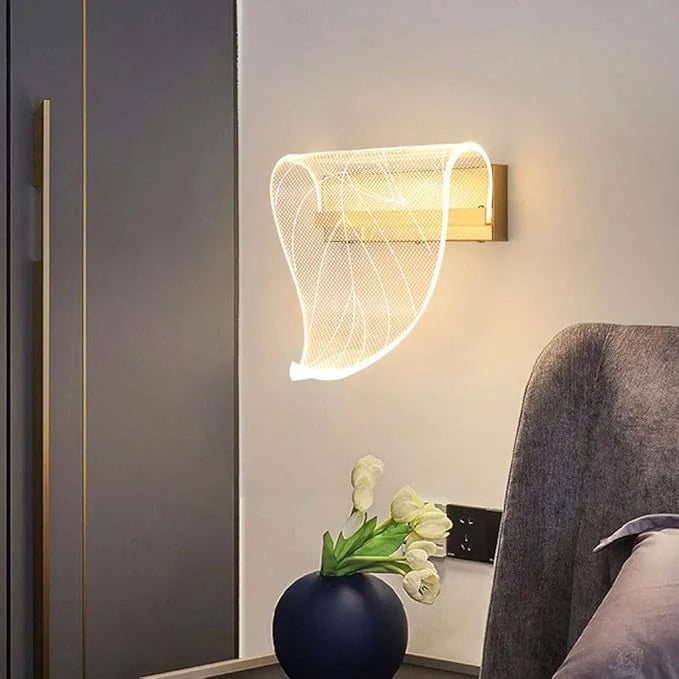 Modern gold LED acrylic wall lamp