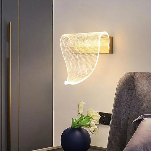Modern gold LED acrylic wall lamp