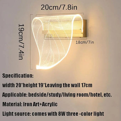 Modern gold wall sconce close up