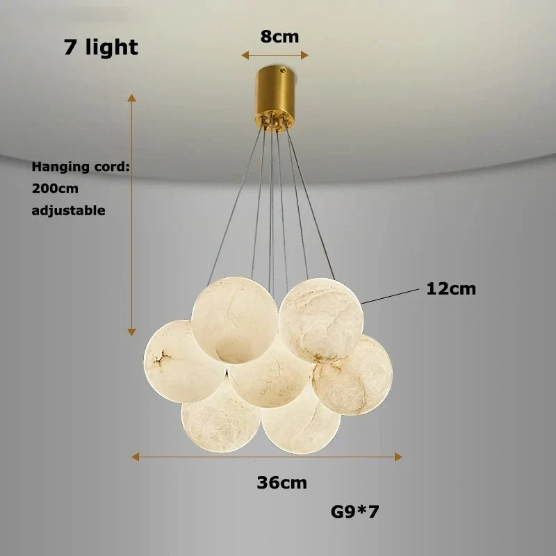 Modern marble LED ceiling fixture