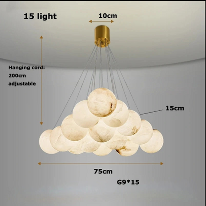 Modern marble ball LED hanging lamp