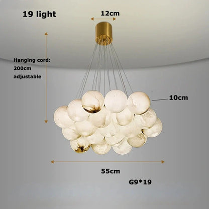 Modern marble ball pendant chandelier