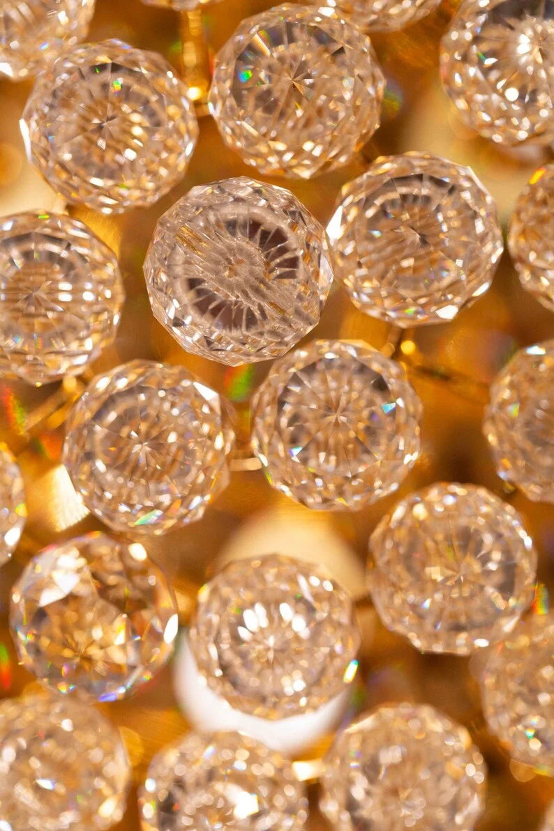 Modern round crystal lighting fixture