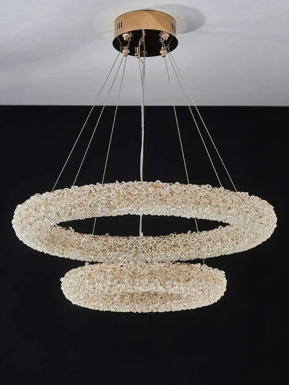 Modern silver and gold LED chandelier