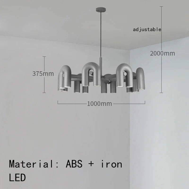 Nordic LED U-shaped ceiling light installed