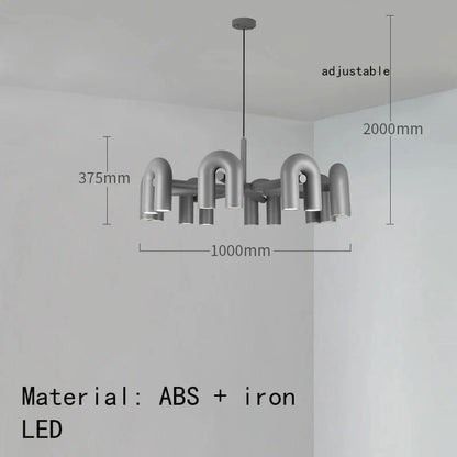 Nordic LED U-shaped ceiling light installed