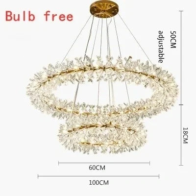 Nordic LED crystal flower ceiling lamp