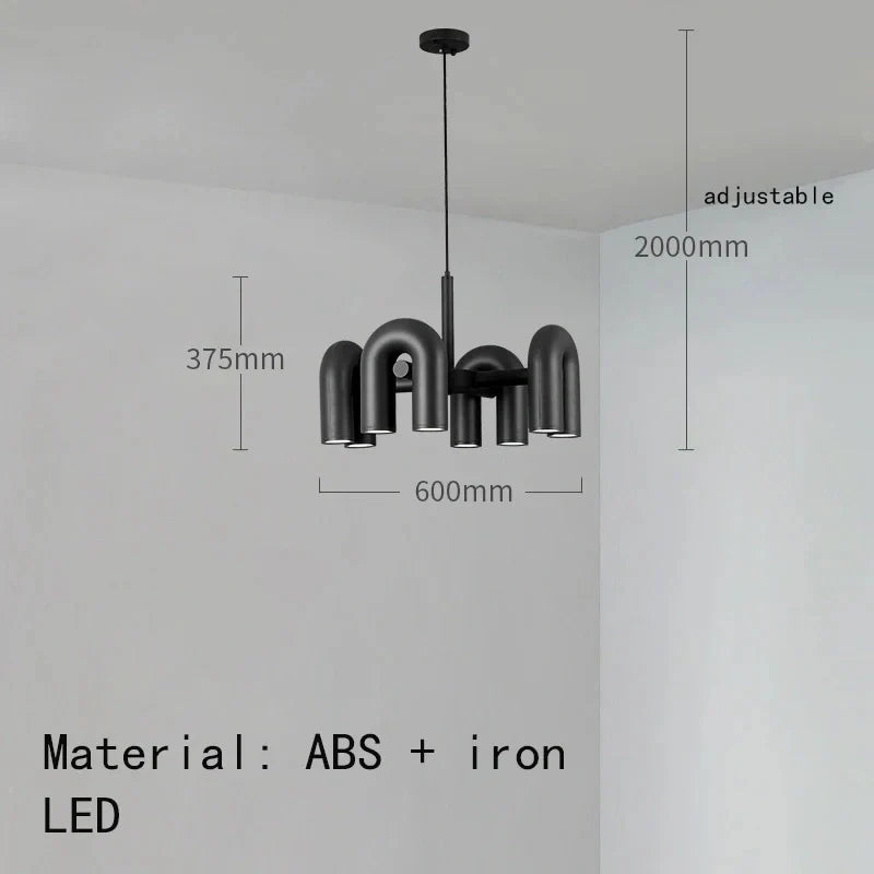 Nordic U-shaped chandelier detail view