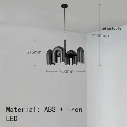 Nordic U-shaped chandelier detail view