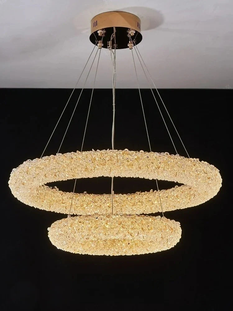 Nordic crystal chandelier close-up