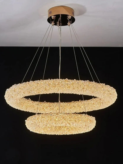 Nordic crystal chandelier close-up