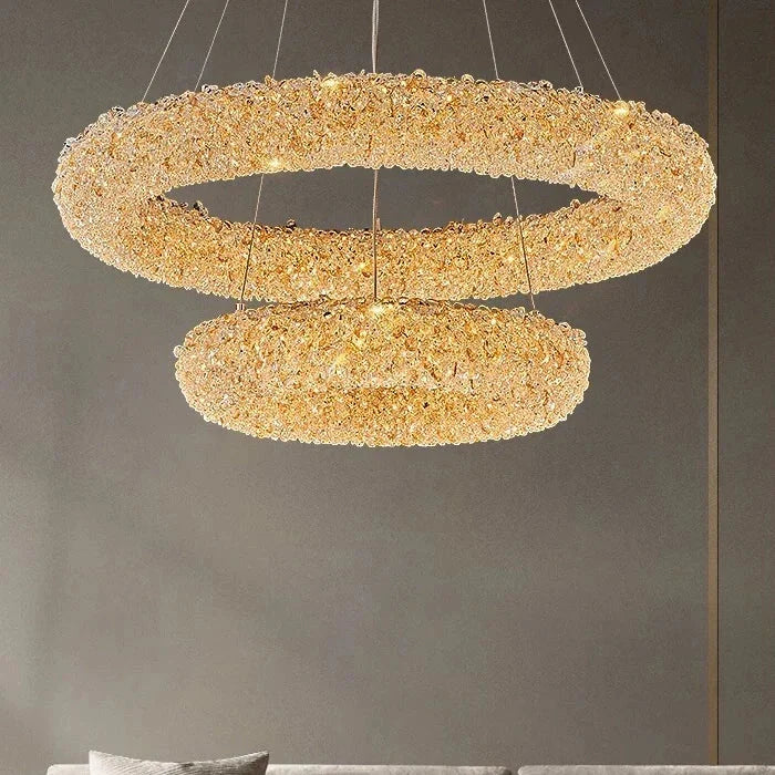 Nordic silver & gold crystal chandelier