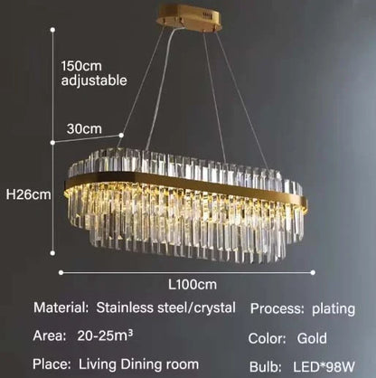 Orion Modern Crystal Chandelier Luxury LED Lighting Fixture