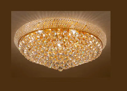Round crystal pendant ceiling light