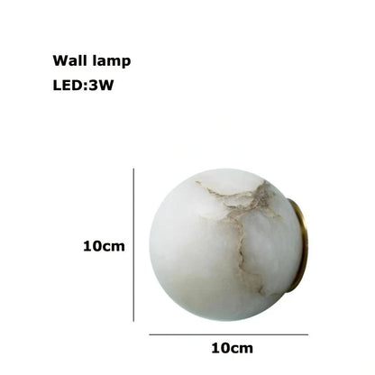 Round marble LED hanging lamp