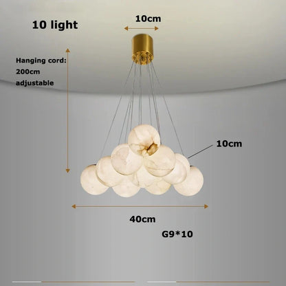 Round marble ball pendant light angle