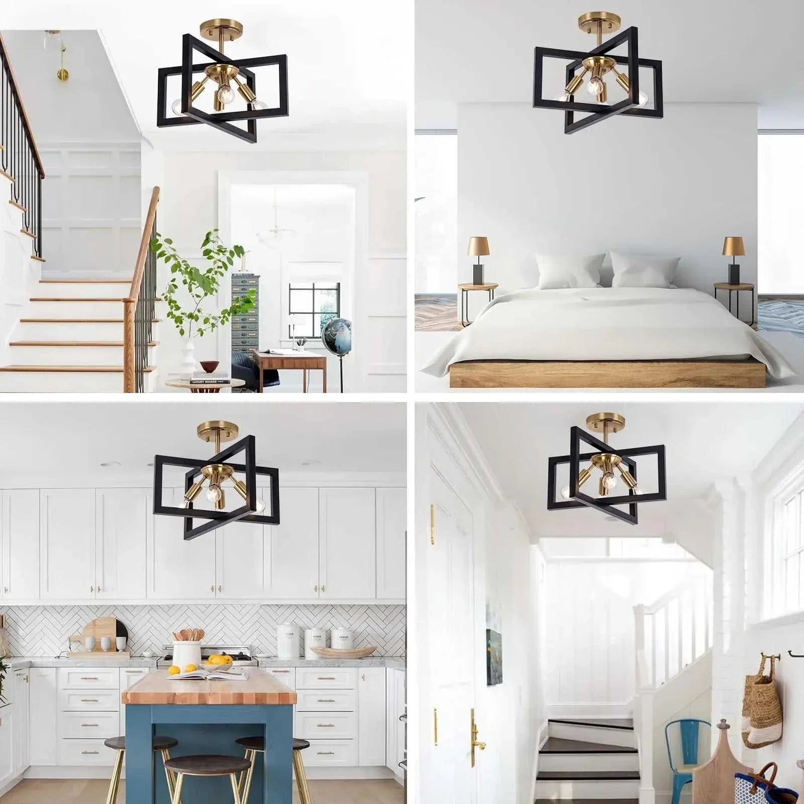 Alfie Candelabra Ceiling Light Modern  Rustic Industrial Hanging Lamp - Zynella