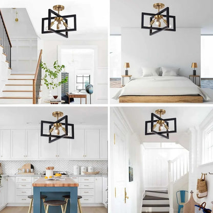 Alfie Candelabra Ceiling Light Modern  Rustic Industrial Hanging Lamp - Zynella