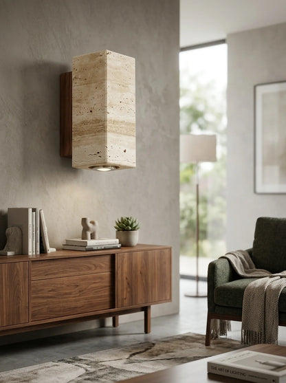 Ebony Travertine Wall Light