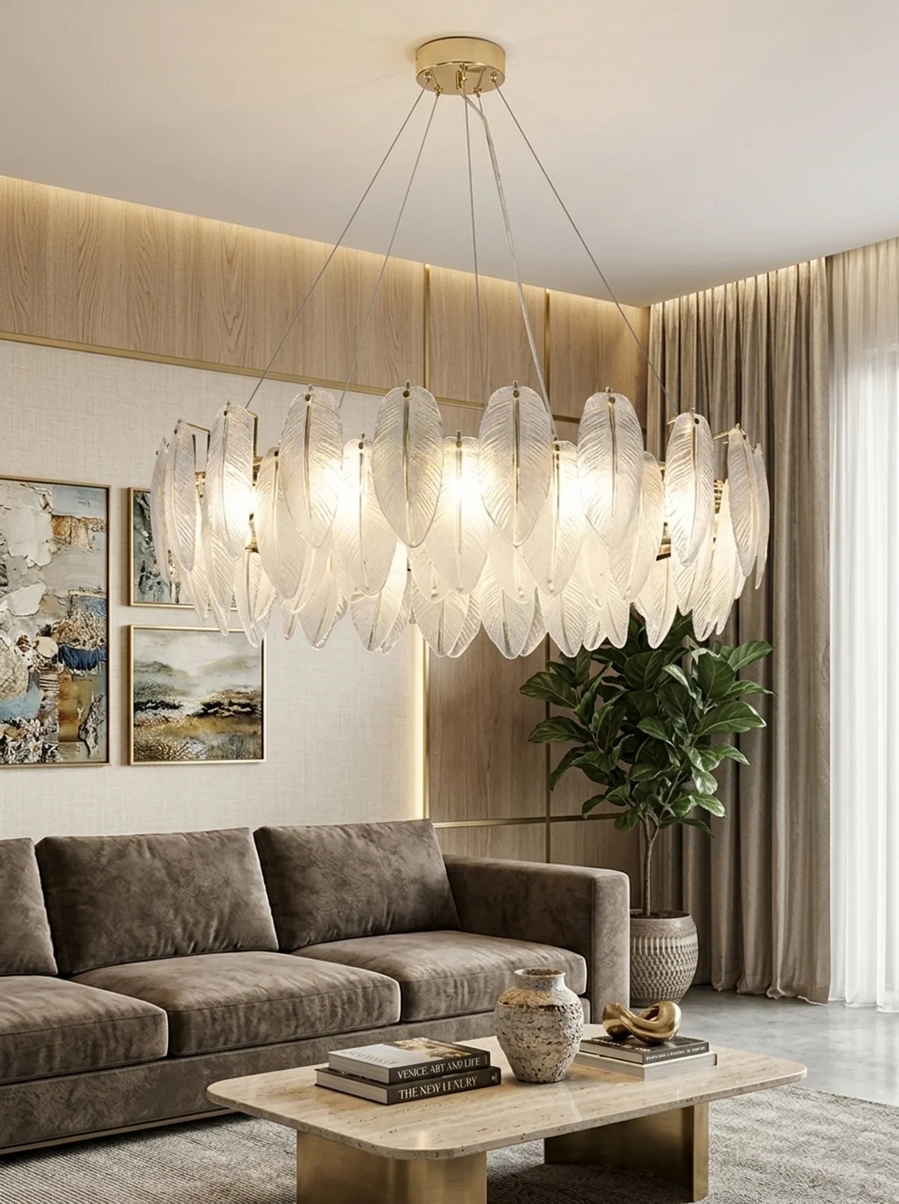Feather Antique Chandelier
