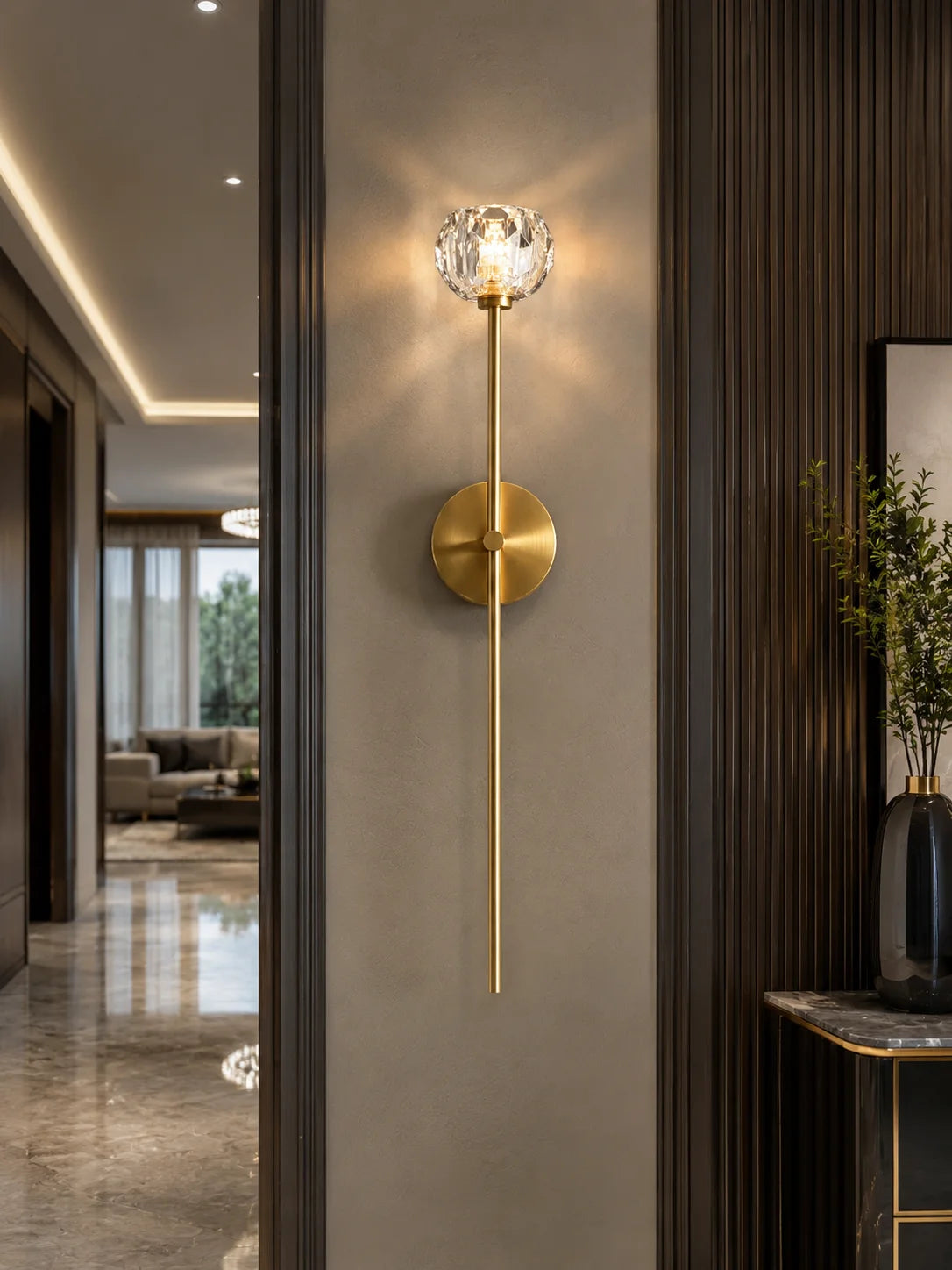 Ebony Crystal Classic Wall Lights