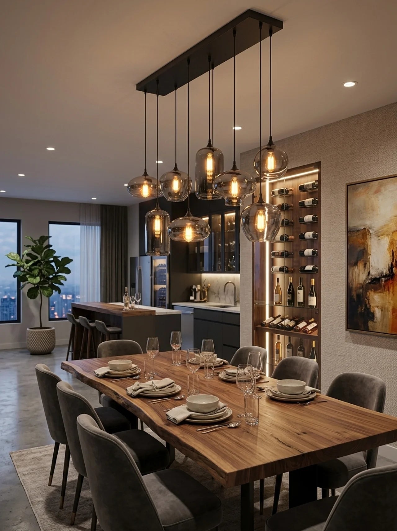 Freya Glass Chandelier