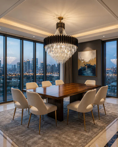 Celine Elegant Stainless Steel Crystal Chandelier | Zynella Interior