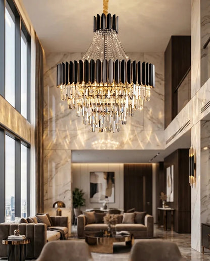 Celine Elegant Stainless Steel Crystal Chandelier | Zynella Interior