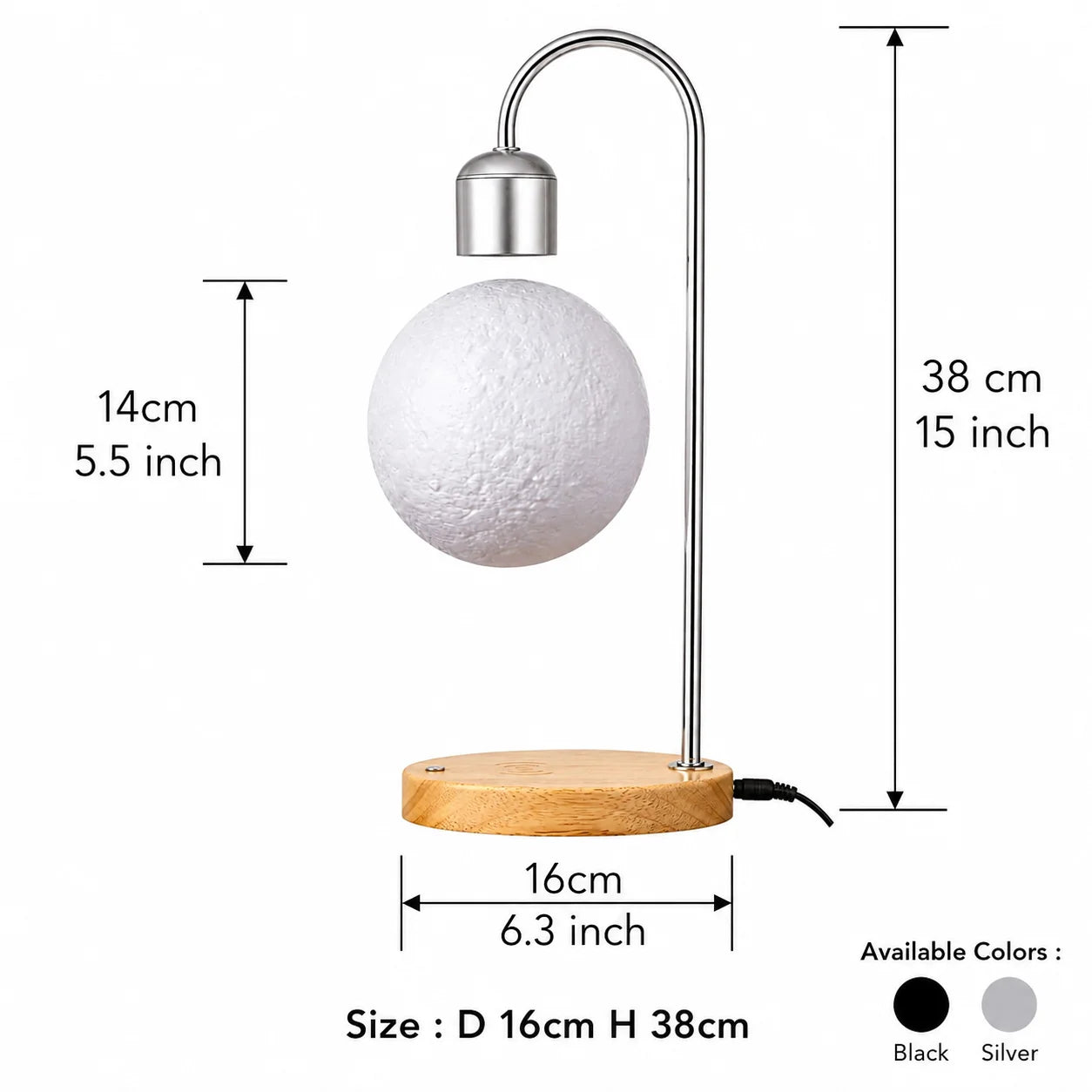 Selene Magnetic Levitation Moon Lamp | Floating LED Night Light