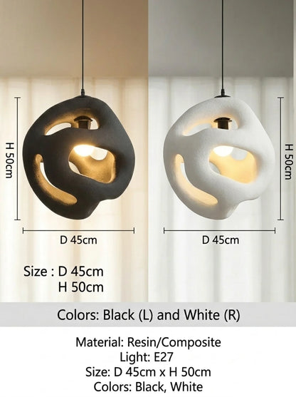 Zynella Yugen Sculptural Resin LED Pendant Light
