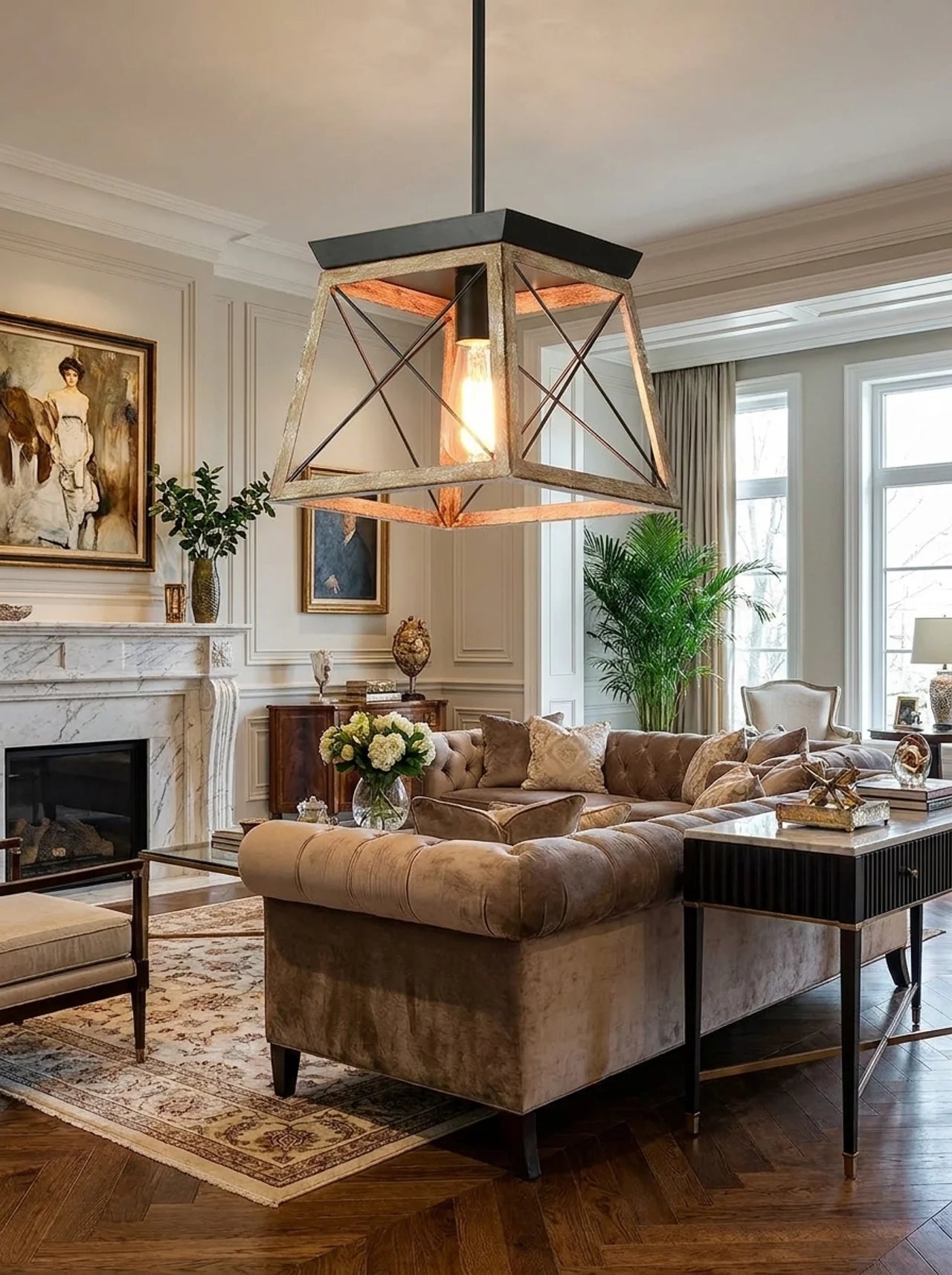 Elaris Mid-Century Crystal Chandelier