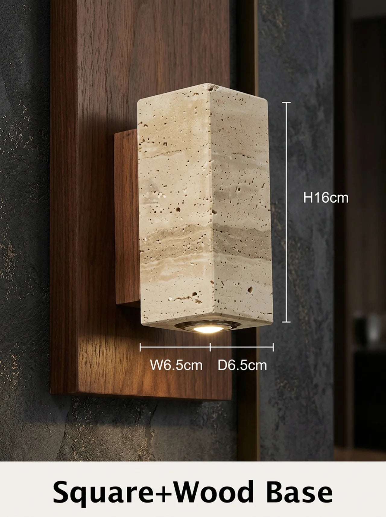 Ebony Travertine Wall Light