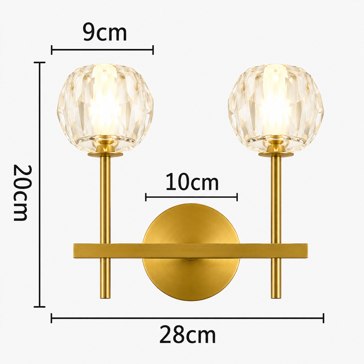 Ebony Crystal Classic Wall Lights