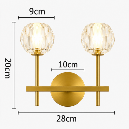Ebony Crystal Classic Wall Lights