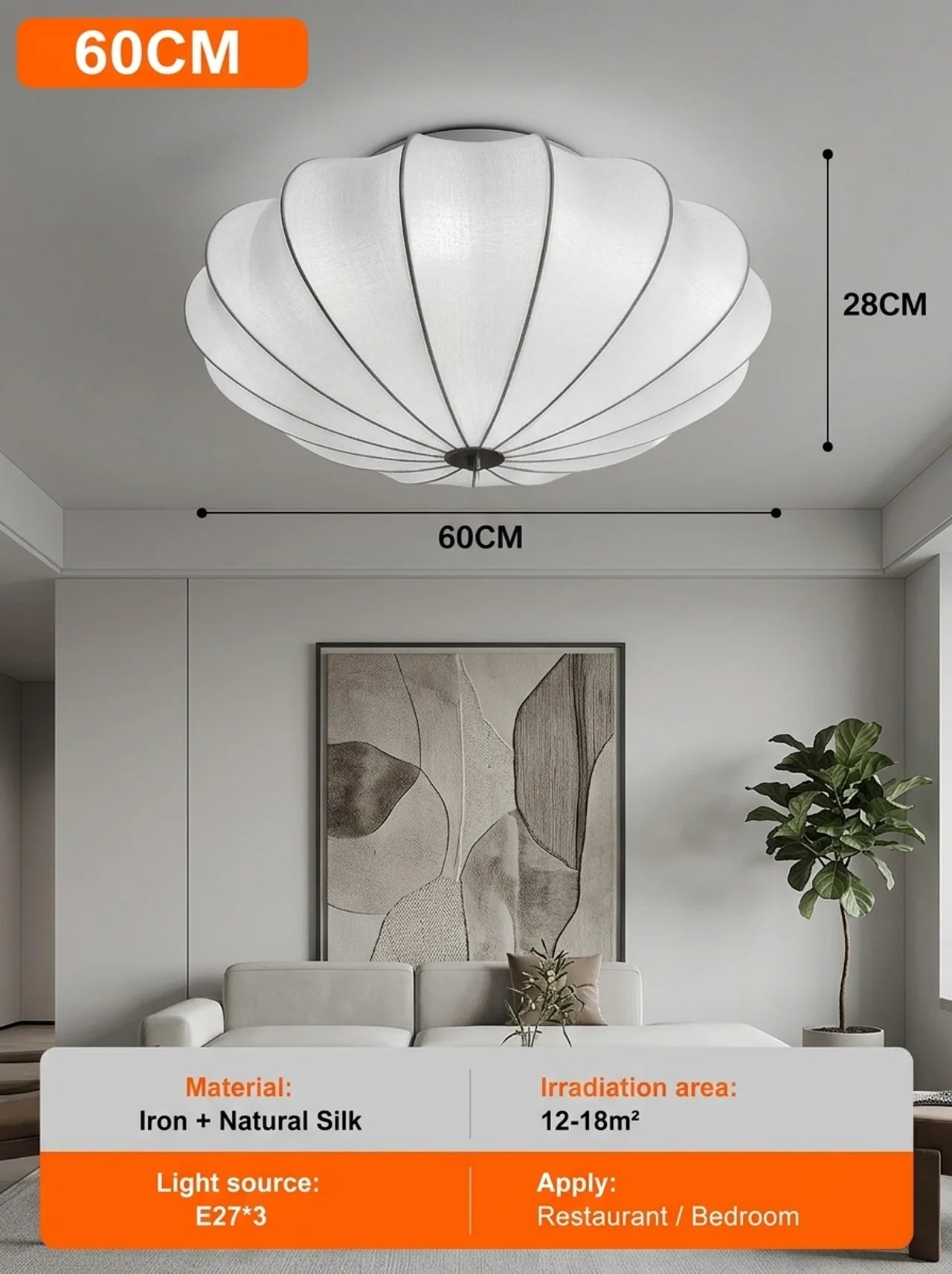 Zynella Glow Silk Pendant Light
