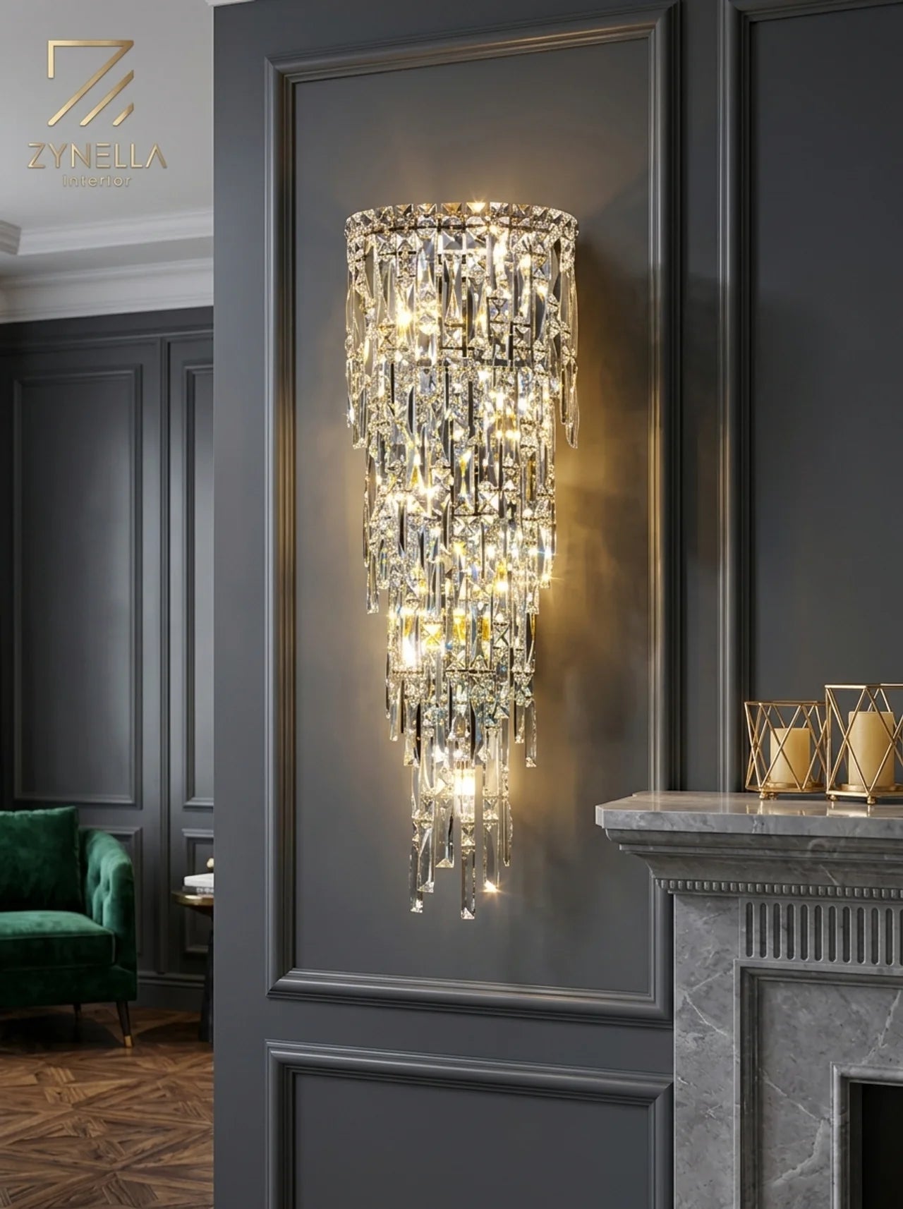 Crystal Rainfall Wall Lamp