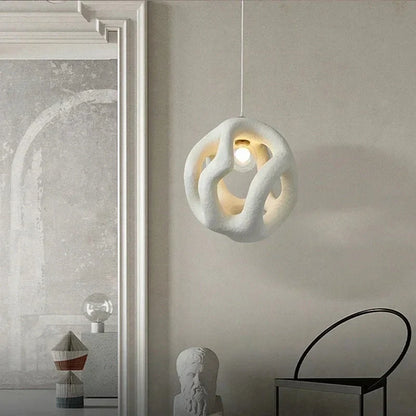 Sculptural resin ceiling light for home